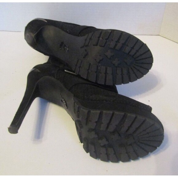 Juicy Couture Ankle Boots NWOB Fabia Black Perforated Peep Toe Platform Size 6.5 - Picture 11 of 11